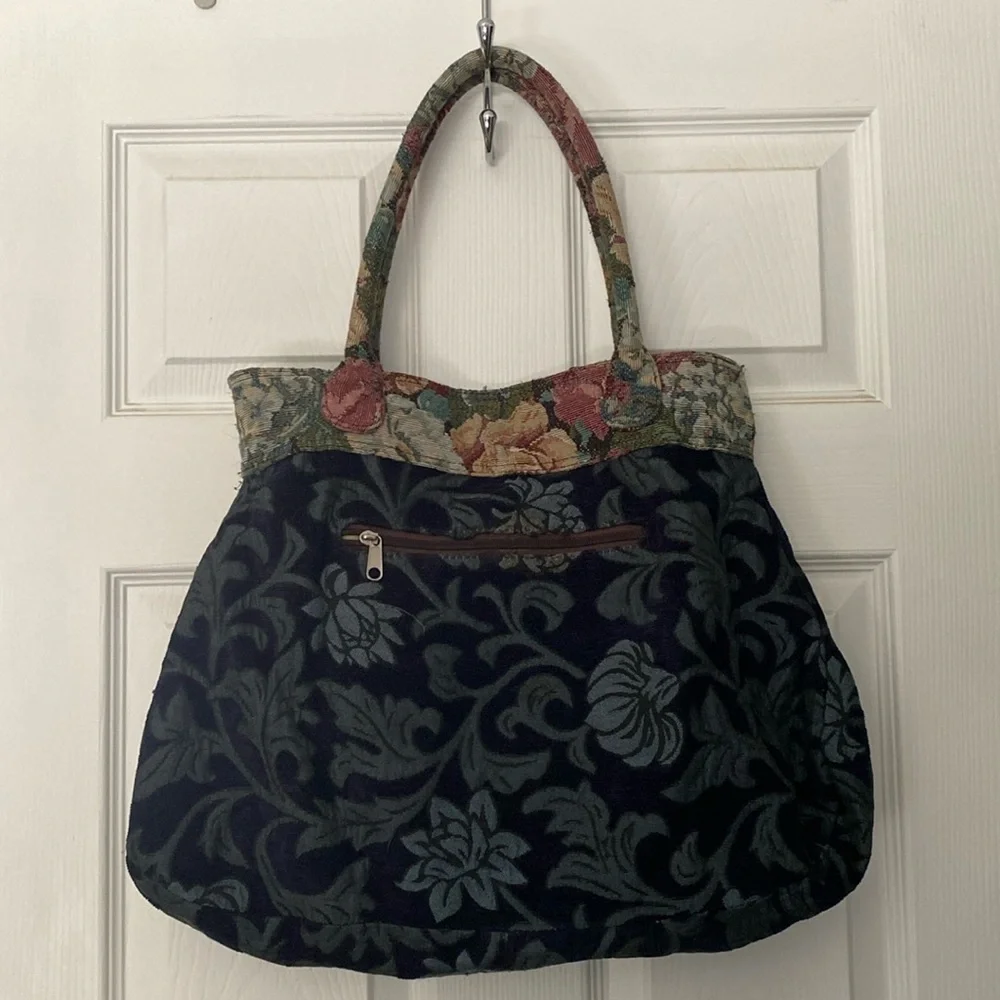 Blue tapestry bag - Picture 2 of 3